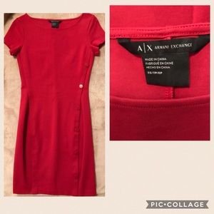 Red Armani exchange dress Size extra small.